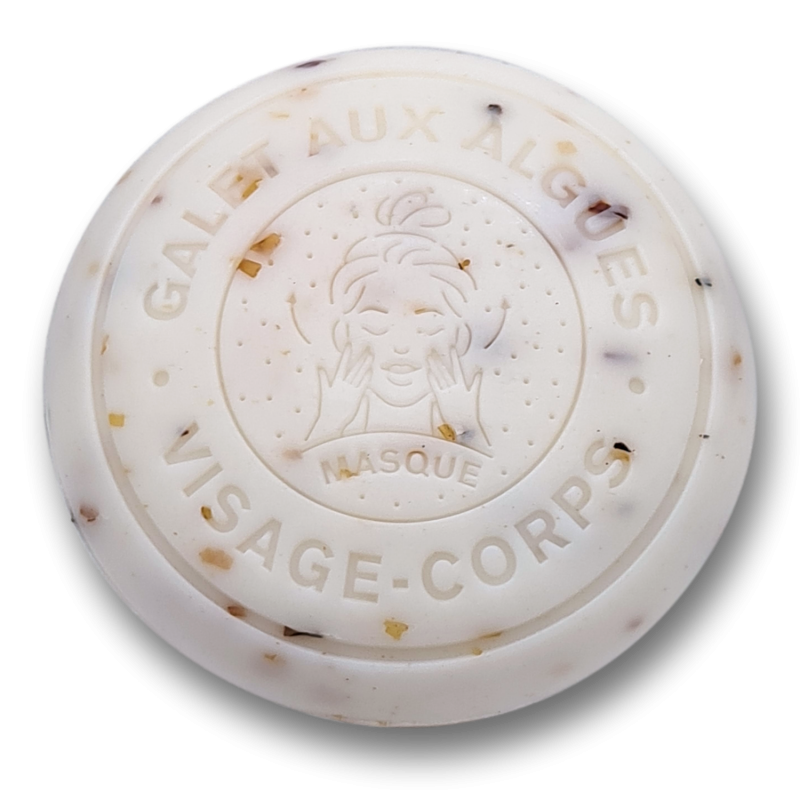 Savon galet rond visage et corps aux algues exfoliant