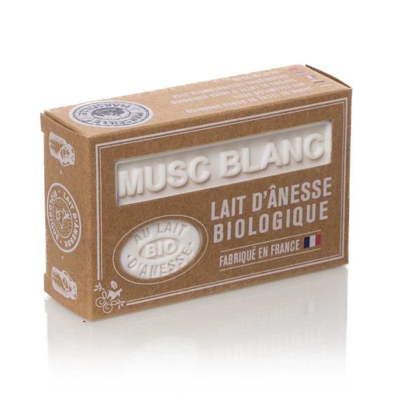 MUSC BLANC - Savon au lait d'ânesse125g à l'huile d'olive BIO
