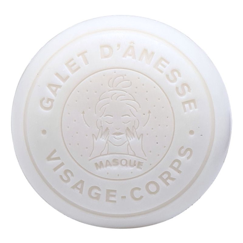 Savon galet rond visage et corp au lait d'ânesse BIO