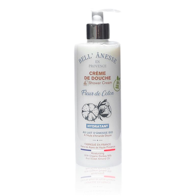 Crème de douche FLEUR DE COTON au Lait d'Anesse Bio 400ml